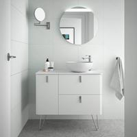 Muebles Unique badmeubel 90cm links mat wit met waskom en chromen grepen