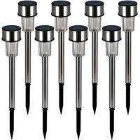 Deuba LED Solarleuchte 8er-Set Edelstahl 31cm