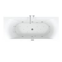 Riho Easypool 3.1 Lima whirlpoolbad rechts 170x75cm hydro 6+4+2 aero 10 colour speaker touch bediening inclusief poten en afvoer wit BB4400558MI1140