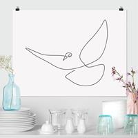 Klebefieber Poster Taube Line Art