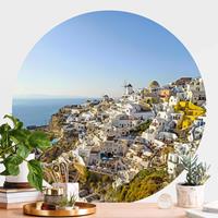 Klebefieber Runde Tapete selbstklebend Oia auf Santorini