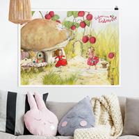 Klebefieber Poster Erdbeerinchen Erdbeerfee - Unter dem Himbeerstrauch