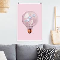 Klebefieber Poster Glühbirne mit Quallen