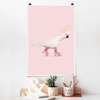 Klebefieber Poster Kakadu mit Rollschuhen