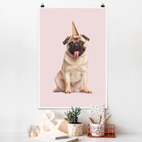 Klebefieber Poster Mops mit Eiswaffel