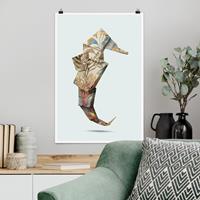 Klebefieber Poster Origami Seepferdchen