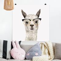 Klebefieber Poster Hippes Lama mit Brille I