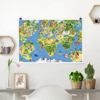 Klebefieber Poster Great and funny Worldmap