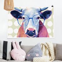 Klebefieber Poster Bebrillte Tiere - Kuh