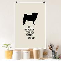 Klebefieber Poster Tiere Denkender Mops