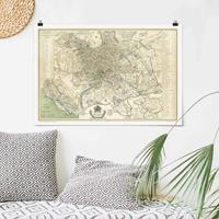 Klebefieber Poster Vintage Stadtplan Rom Antik