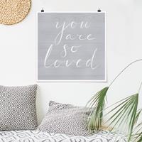 Klebefieber Poster Holzwand grau - Loved