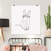 Klebefieber Poster Katze Line Art