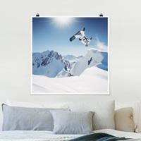 Klebefieber Poster Fliegender Snowboarder