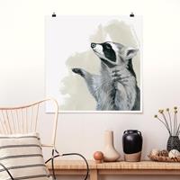 Klebefieber Poster Waldfreunde - Waschbär
