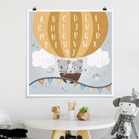 Klebefieber Poster Spielteppich ABC - Lernen wie im Flug