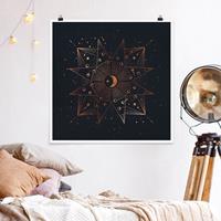 Klebefieber Poster Astrologie Mond Magie Blau Gold