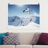 Klebefieber Poster Fliegender Snowboarder