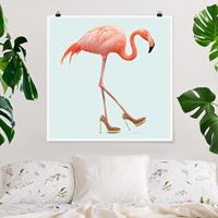 Klebefieber Poster Flamingo mit High Heels