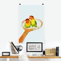 Klebefieber Poster Tennis mit Vögeln