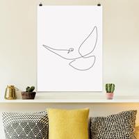 Klebefieber Poster Taube Line Art