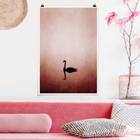 Klebefieber Poster Schwan im Sonnenuntergang