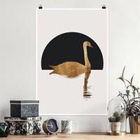 Klebefieber Poster Schwan in Gold