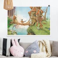 Klebefieber Poster Wassili Waschbär - Wassili und Familie Fuchs