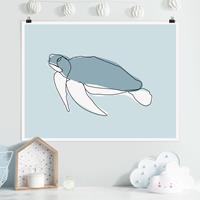 Klebefieber Poster Schildkröte Line Art