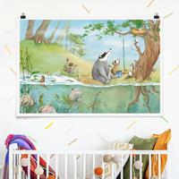 Klebefieber Poster Wassili Waschbär - Ein Fahrstuhl für Elsa