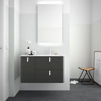 Muebles Unique badmeubel 120cm links antraciet met witte grepen