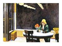 PGM Edward Hopper Automat 1927 Kunstdruk 40x30cm