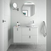Muebles Unique badmeubel 120cm links mat wit met waskom en chromen grepen
