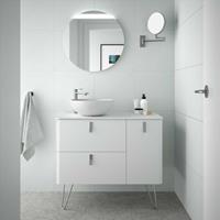 Muebles Unique badmeubel 120cm rechts mat wit met waskom en chromen grepen