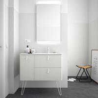 Muebles Unique badmeubel 120cm links nata beige met witte grepen