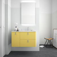 Muebles Unique badmeubel 120cm links paja geel met chromen grepen