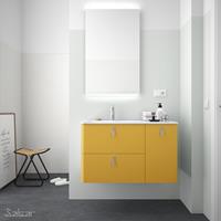 Muebles Unique badmeubel 120cm rechts sol geel met chromen grepen