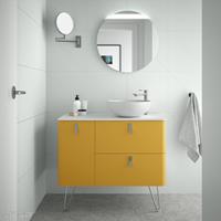Muebles Unique badmeubel 120cm links sol geel met waskom en chromen grepen