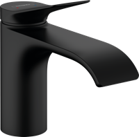 Hansgrohe Vivenis eengreeps wastafelmengkraan 80 mm hoog met pop-up trekwaste, mat zwart