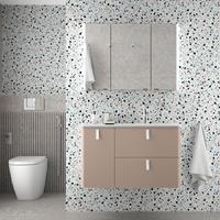 Muebles Unique badmeubel 90cm links macchiato bruin met witte grepen