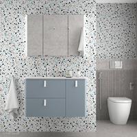 Muebles Unique badmeubel 120cm rechts fog blauw met witte grepen