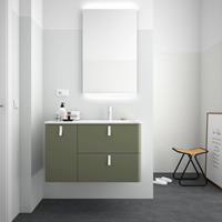 Muebles Unique badmeubel 120cm links bosque groen met witte grepen