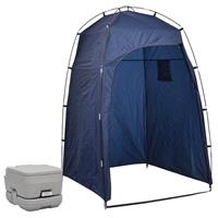 vidaXL Campingtoilet met tent draagbaar 10+10 L