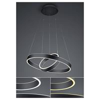 HELL-höllisch gutes Licht LED-Pendelleuchte, schwarz `Ringe´ ¦ schwarz ¦ Maße (cm): H: 150  Ø: [60.0]  - Möbel Kraft