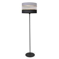 EULUNA Stehlampe Helen mit Textilschirm grau-schwarz-gold