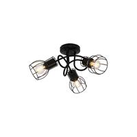 QAZQA Moderne Deckenleuchte schwarz 40 cm rund 3-Licht - Botu