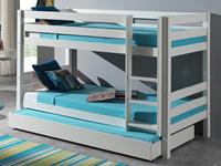 Mobistoxx Bed ALIZE stapelbed 90x200 cm witte pijnboom tent zonder tent met bedlade
