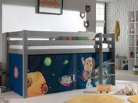 Mobistoxx Bed ALIZE halfhoogslaper 90x200 cm grijs pijnboom tent Space