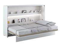 Mobistoxx Opklapbed CONCEPTION PRO 120x200 cm wit/glanzend wit (horizontaal) met matras