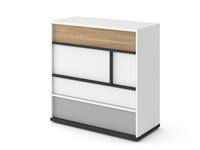 Mobistoxx Dressoir ILONA 4 lades wit/eik salisbury